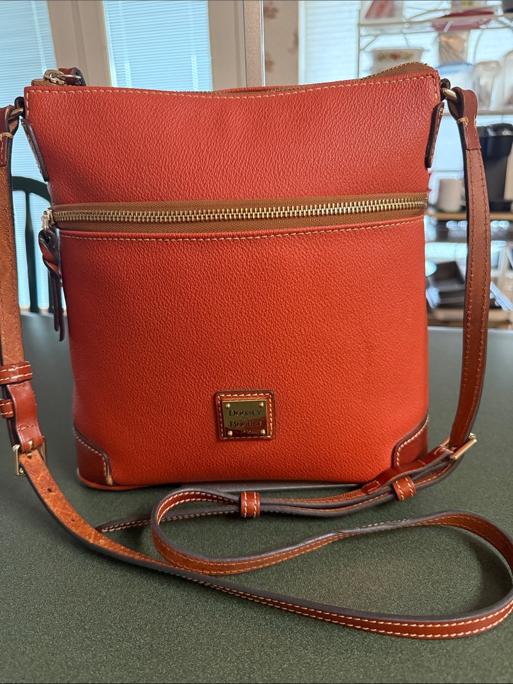 Dooney & Bourke Orange Pebble Leather Crossbody